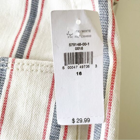 Old Navy Mid-Rise Button-Fly Multi-Stripe Jean Shorts - Size 16 - Picture 7 of 8